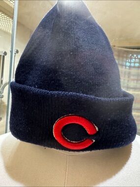 Unbranded Men's Navy Beanie with Red C Patch